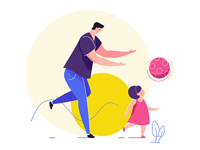 Family Time affinity designer character child father flat illustration simple vector