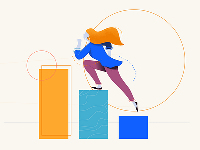 Fast Growth affinity designer character clean flat illustration pattern vector webpage woman