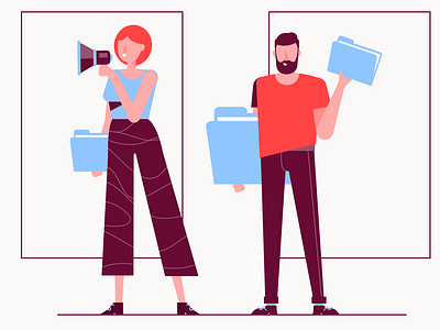 Something New characters library clean flat illustration man vector webpage woman