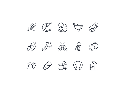 Food allergens icons