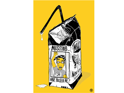 Have you seen me? cartoon illustration malk milhouse milk missing ratmilk simpsons