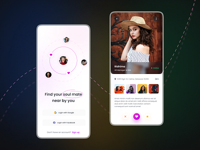 Dating App Screen Design app design clean dating datingapp design light app mobile app tinder ui uiux