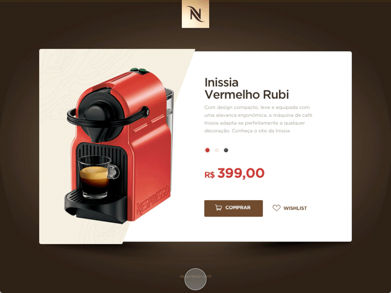 Cafetera Nespresso Inissia Red