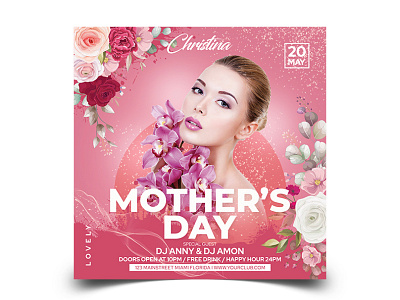 Mothers Day Flyer rose