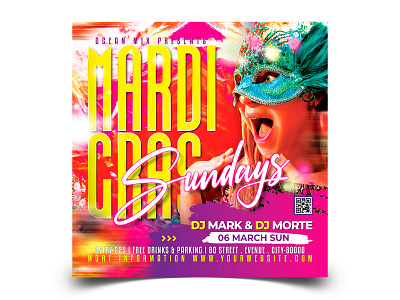 Mardi Gras Flyer mask