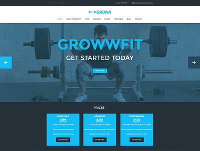 Growwfit Website Mockup Design front end design graphic design photoshop website website design