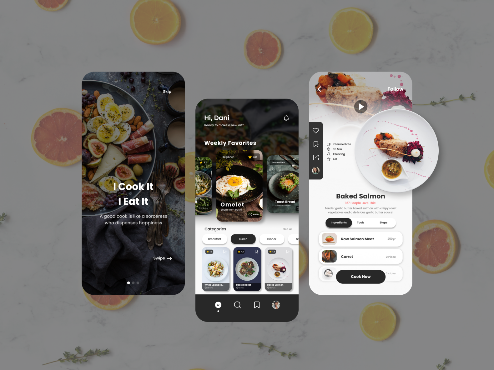 Cooking Recipe - Mobile App Design Concept by Dani Kurnianto on Dribbble