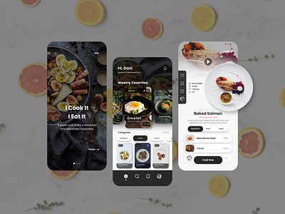 Cooking Recipe - Mobile App Design Concept app cook cooking cooking app design food mobile mobile app recipe recipes app restaurant ui ux