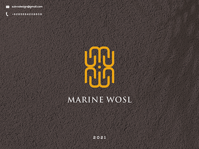 marine wosl art branding clean design flat graphic design icon logo minimal typography