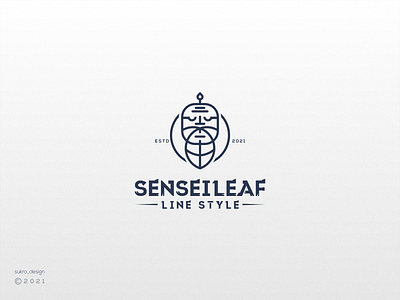 Senseileaf line art logo branding design graphic design icon illustration leaf lineart logo minimal sensei ui ux vector