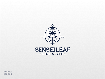 Senseileaf line art logo