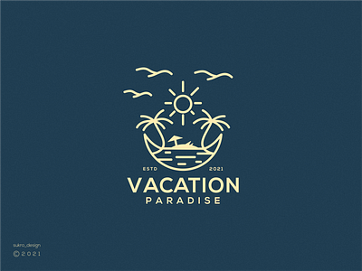 Vacation paradise logo branding design graphic design icon illustration lineartlogo logo minimal paradise ui ux vacation vacationparadise vector