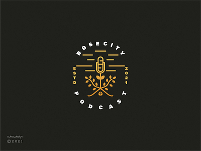 Rosecity podcast logo brand branding design graphic design icon illustration lineartlogo logo minimal podcats rose ui ux vector