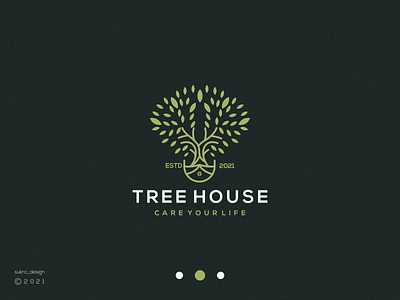 Tree house logo branding design graphic design house icon illustration lineartlogo logo minimal nature tree ui ux vector