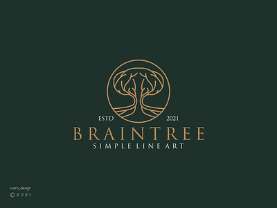 BrainTree logo brain branding design graphic design icon illustration lineartlogo logo minimal tree