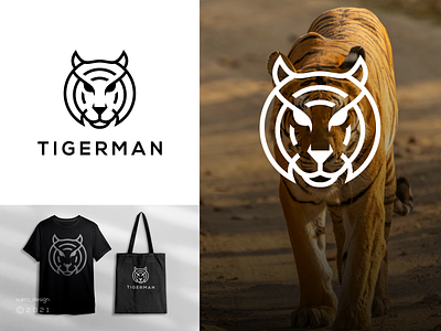 Tigerman logo apparel awesome brand branding clothing design graphic design lineartlogo logo logomark logos minimal tiger