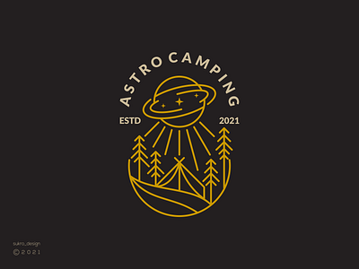 Astro Camping logo astronaut brand branding camp clean design elegant graphic design icon lineartlogo logo logoinspiration logomark logos minimal nature
