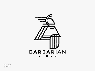 Barbarian Lines logo barbarian brand branding clean coll design elegant graphic design hero icon illustration lines logo logoinspiration logomark logos minimal ui ux vector