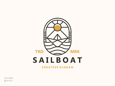 SailBoat logo branding clean design elegant graphic design icon illustration line logo logomark logos minimal ocean sailboat sea tradenmark ui ux vector