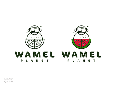 Wamel Planet logo brand branding design graphic design guiede icon illustration line logo logodesign minimal planet ui ux vector watermelon