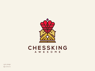 Chess King logo branding chess design graphic design icon illustration king line logo logomark logos minimal ui ux vector