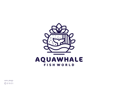 Aquawhale logo aqua brand branding design designer graphic design icon illustration line logo logodesign logoinspiration logomark logos minimal ui ux vector whale