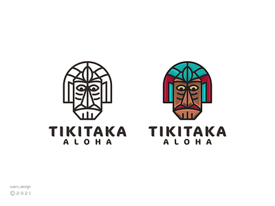 TikiTaka Aloha aloha brand branding clothing design elegant graphic design icon illustration lineart logo logos minimal simple tatto tiki ui ux vector