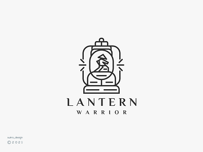 Lantern Warrior logo branding design graphic design icon illustration lantern line logo logodeign logoinspiration logomark logos minimal vector warior