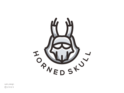 Horned Skull Logo branding clean design graphic design horned horned logo icon lineart logo logodesign logoinspiration logomark logos minimal simple skull skulllogo vector