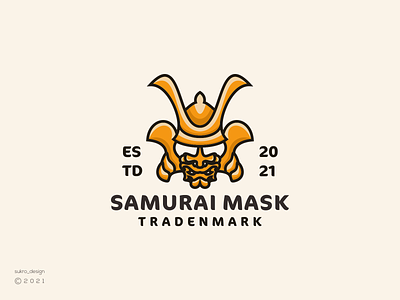Samurai Mask Logo branding cartoon design graphic design icon illustration lineart logo logoinspiration logomark logos masklogo minimal samurai ui ux vector