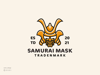 Samurai Mask Logo branding cartoon design graphic design icon illustration lineart logo logoinspiration logomark logos masklogo minimal samurai ui ux vector