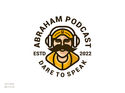 Abraham Podcast Logo branding design dubai graphic design icon illustration lineart logo logodesign logoinspiration logomark logos minimal oldman podcast vector