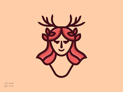 Deer Queen Logo branding deer design graphic design icon logo logodesign logoinspiration logomark logos minimal queen vector