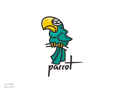 parrot Logo animal branding design graphic design icon illustration line lineart linelogo logo logodesign logoinspiration logomark logos minimal parrot vector