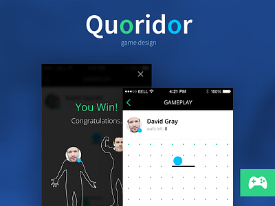 Quoridor iOS game design game ios iphone menu minimal mobile navigation play ui ux