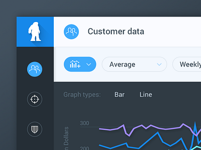 Dashboard bar blue dashboard flat graph icon menu navigation ui ux