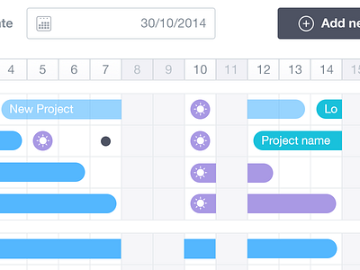 Scheduling Tool button calendar colors date project range schedule table tool