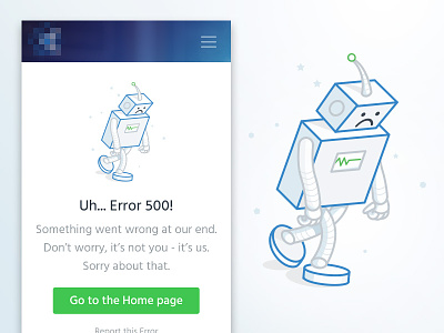 Error 500 page 500 button error homepage icon illustration info menu page robot