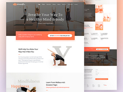 Yoga Landing Page button cta header landing minimal modern page web website yoga