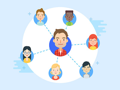 Connections avatar avatars character connection design icons illustration minimal vector web