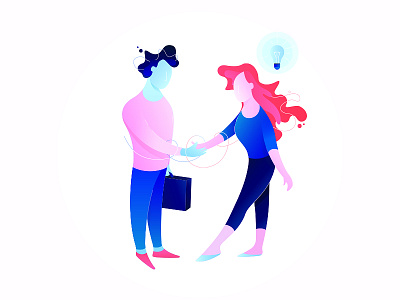 💯 Business Illustration business design gradient graphic handshake icon idea illustration