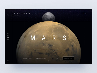 Blue dot - 🌒 and Mars trips app button design mars moon musk page principle trip ui ux vector web