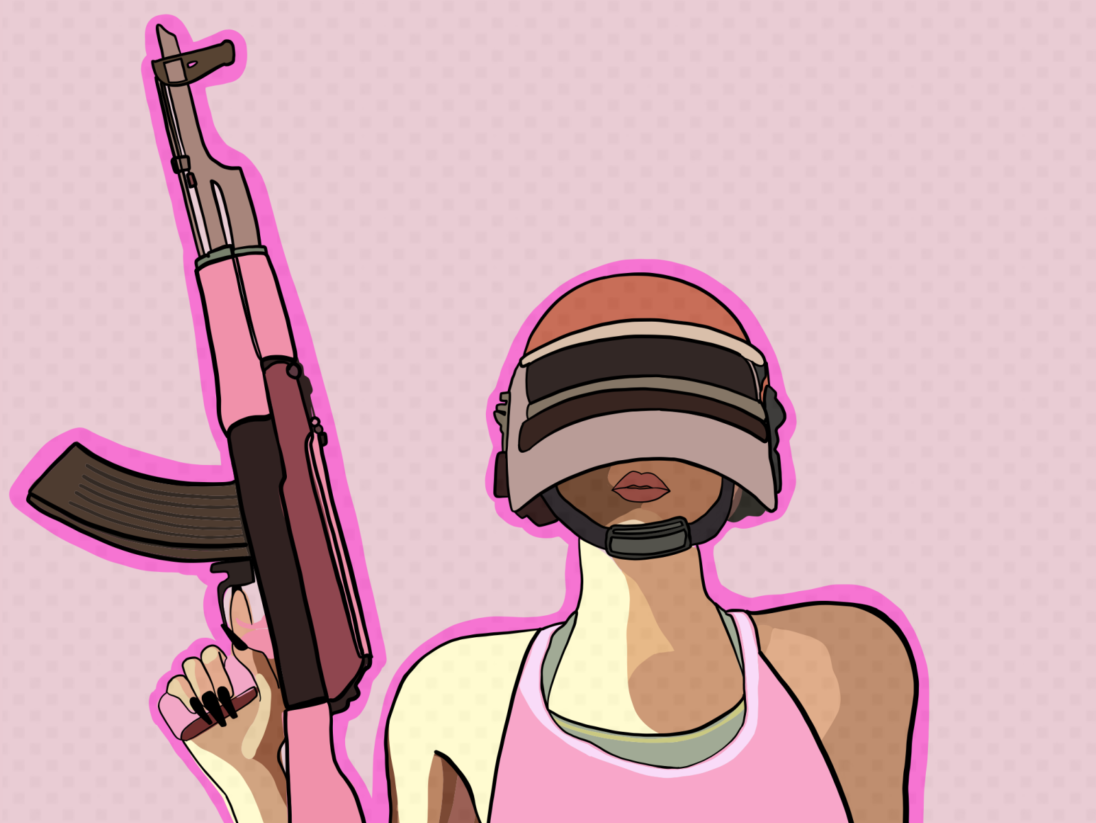 pubg-female-character-by-thea-s-illustrations-on-dribbble