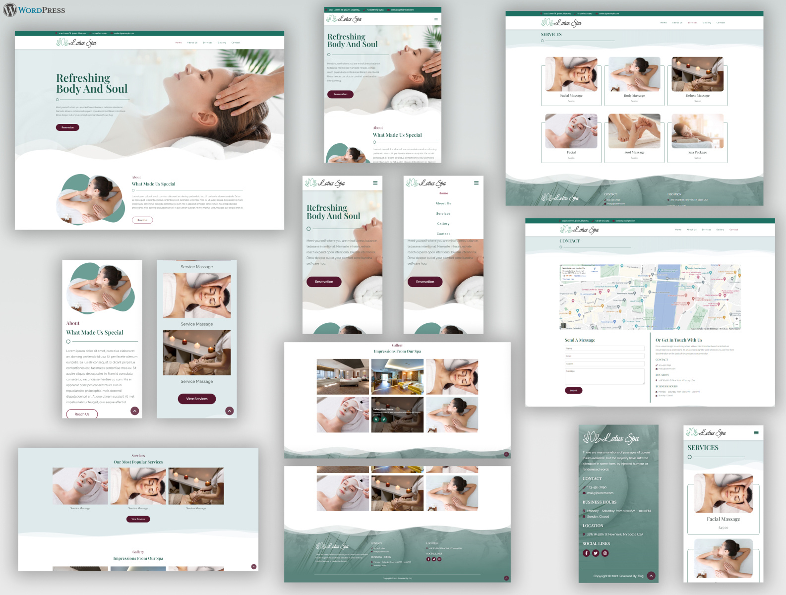 Spa WordPress Template by Lawrence Anthony Ferrer on Dribbble