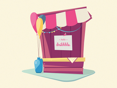 Hello Dribbble! balloon circus hello hello dribbble