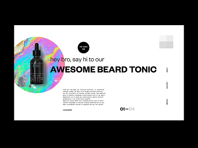 Cosmetics for men beard black cosmetics fluids landing page minimal oil typography white