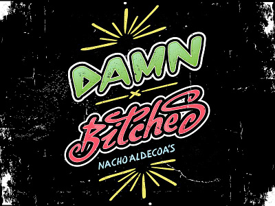 Damn Bitches - Skate Video Logo design illustration logo punk skate typography vector