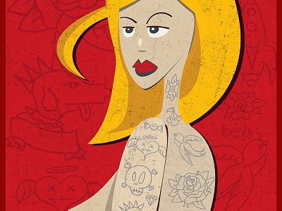 Blonde tattooed - illustration
