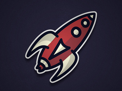 Rocket Sticker design freebie illustration rocket sticker vector