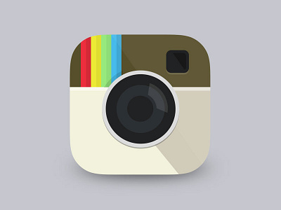 Instagram Flat Appicon apple camera flat freebie icon illustration ios psd vector